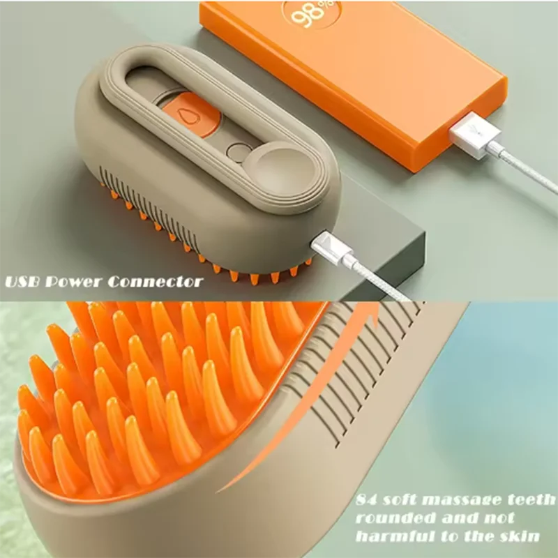 Steam Spray Rotating Pet Massage Brush
